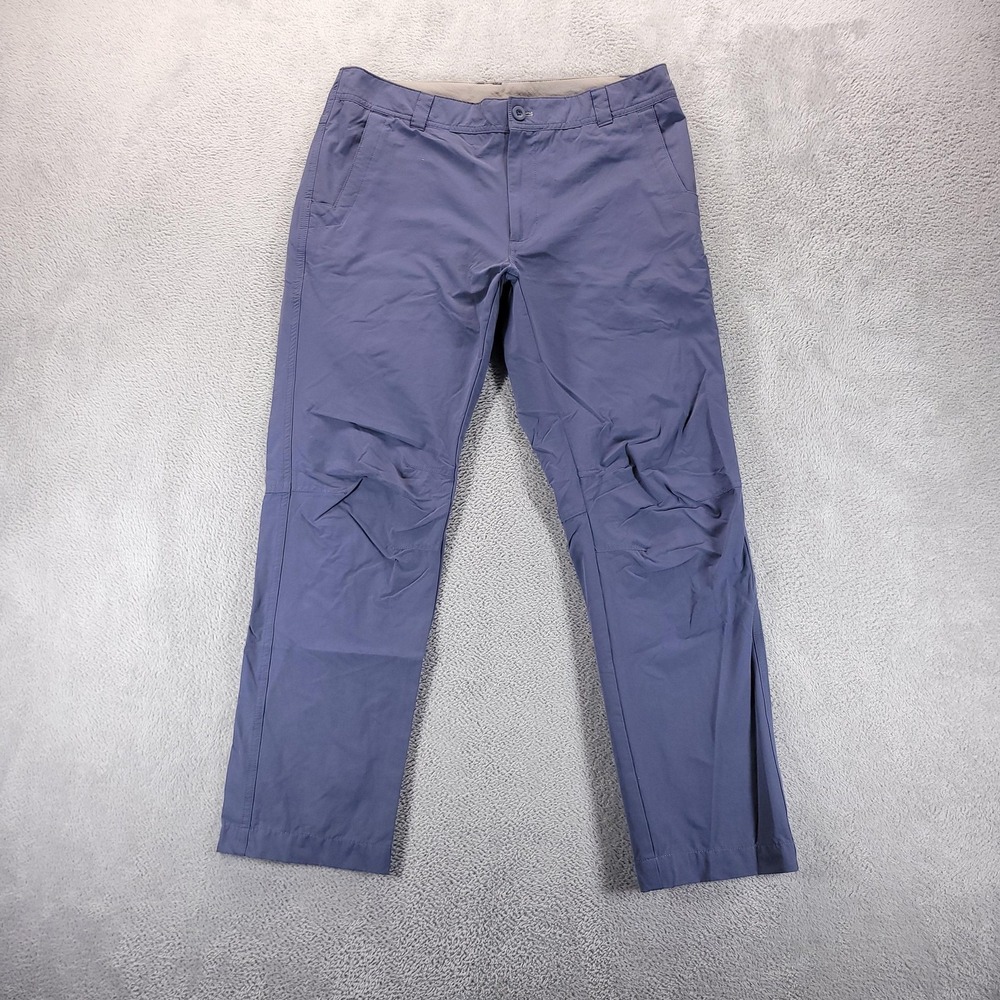 Rohan Pants Mens 34x28 Blue Escapers Trousers Hiking UV Stretch Zip Pocket
